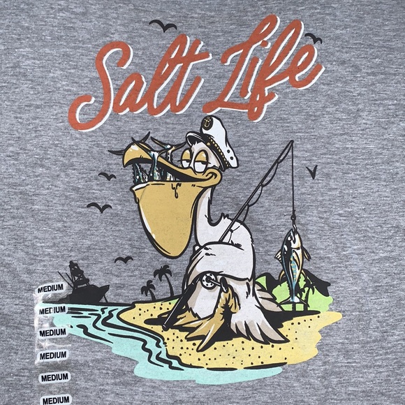 NWT Salt Life Boys Gray T-Shirt Youth Medium - Picture 8 of 8